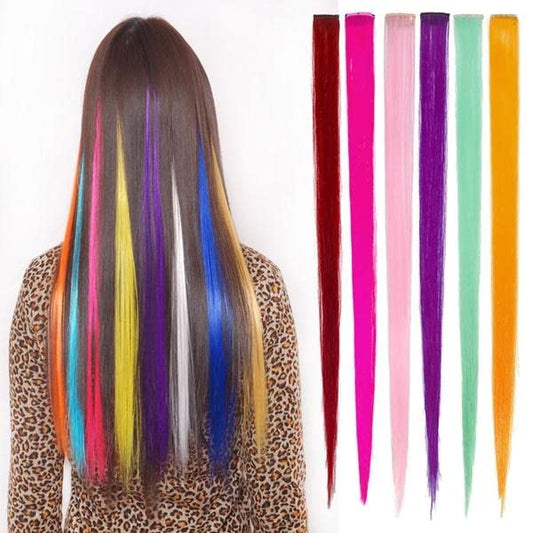 Coloured Highlight Synthetic Hair Extensions Clip 20