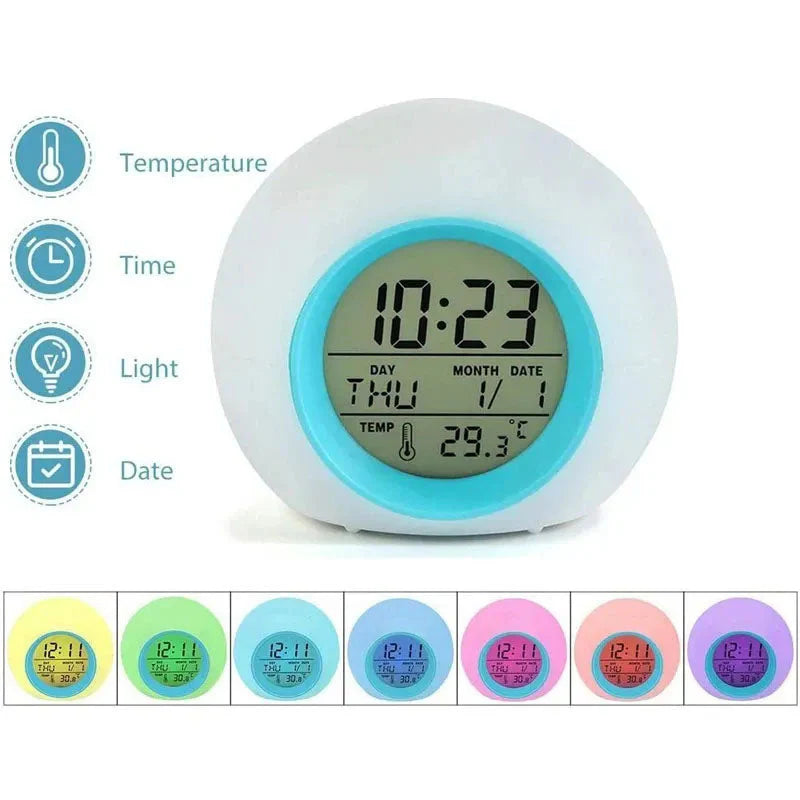 7 Colour Changing Wake Up Digital Alarm Clock