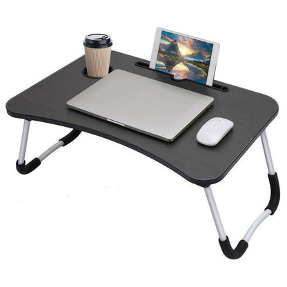 Portable Wood Laptop Table for Bed – Folding Desk for Gaming & Home Use