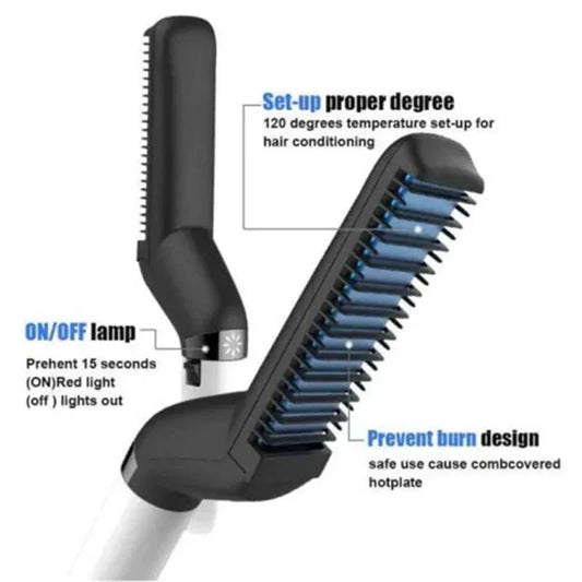 Beard And Hair Curling Straightener For Men