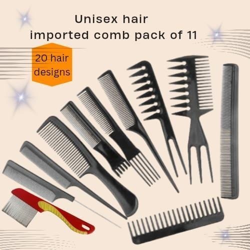 Unisex Hair Imported Comb Pack Of 11 (20 Hair Designs)