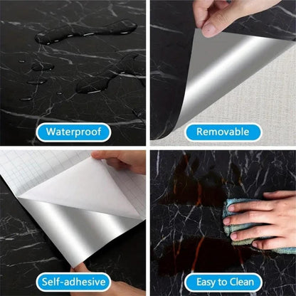 Self Adhesive Black Marble Sheet