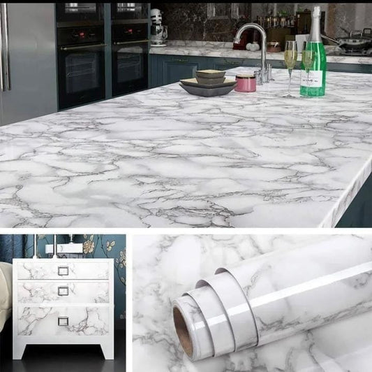 Self Adhesive White Marble Sheet