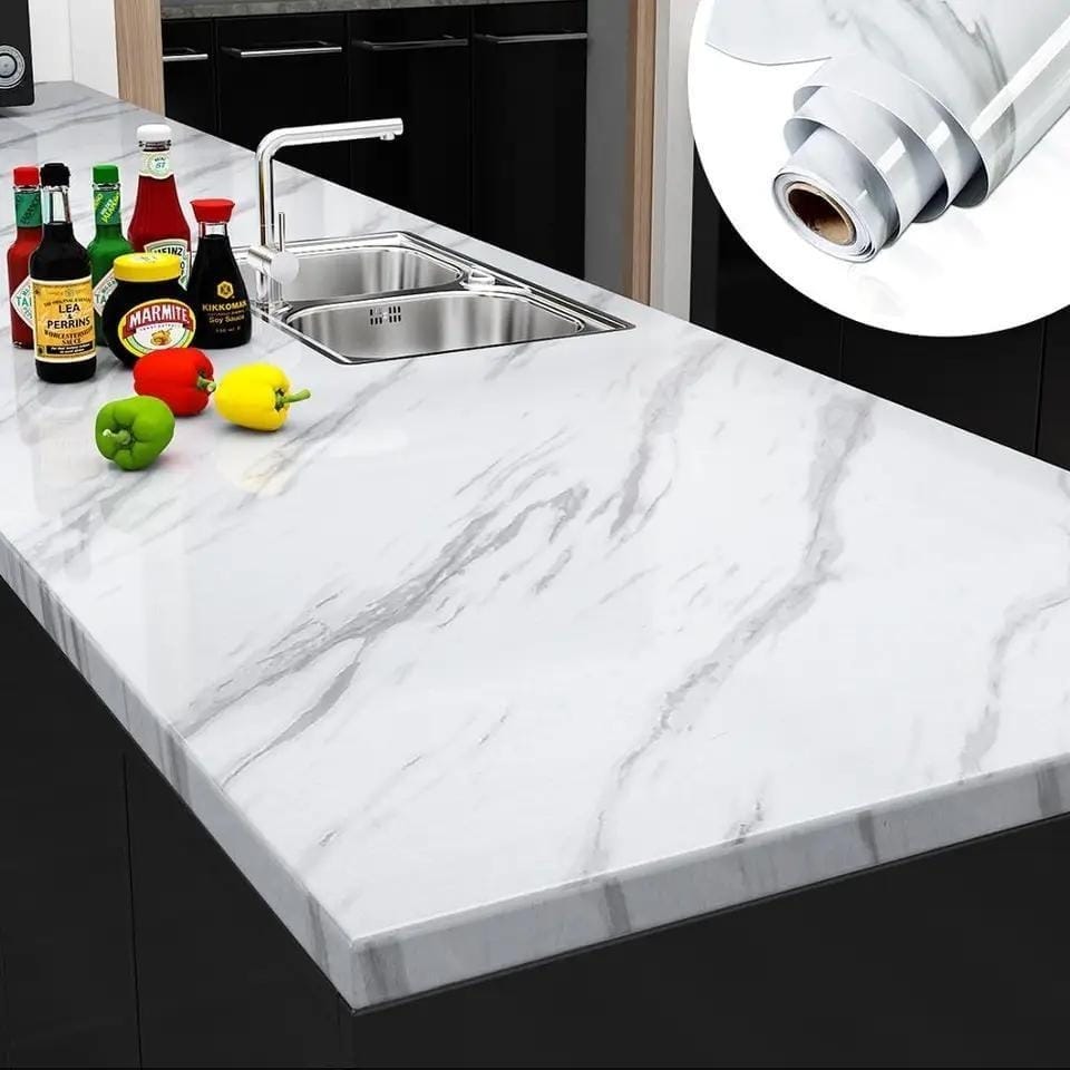 Self Adhesive White Marble Sheet