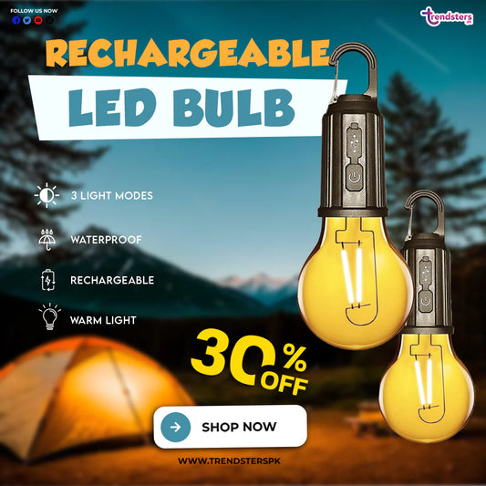 LED Rechargeable Bulb 2-8 Hours Backup